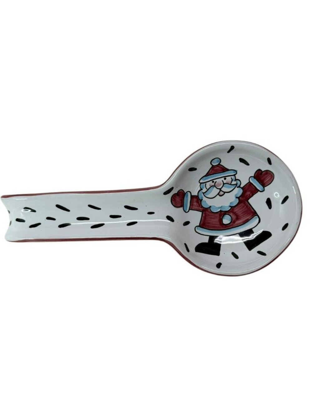 Vintage Ceramic Santa Claus Spoon Rest Deruta Italian Pottery Italy Christmas
